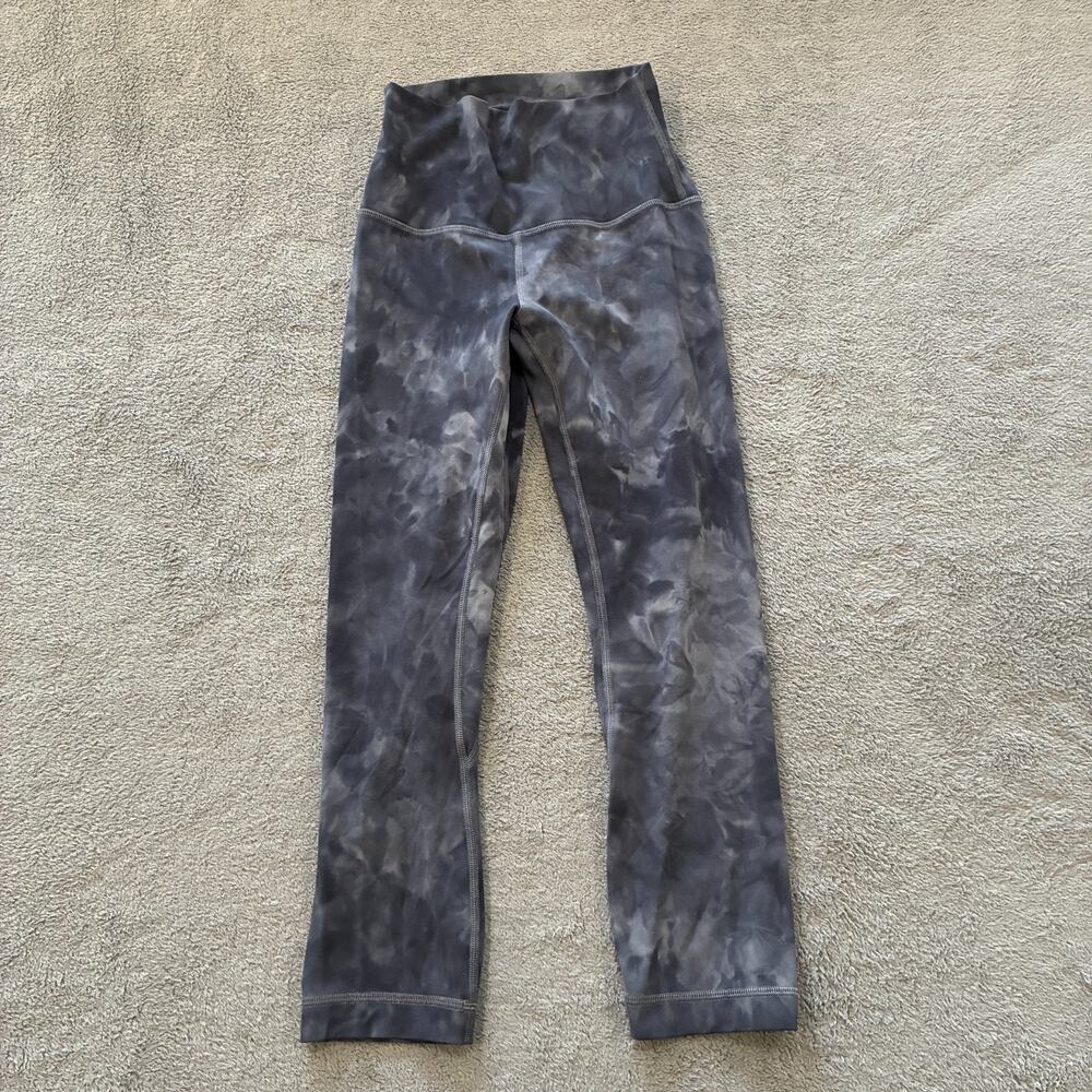 Lululemon Align Diamond Dye Grey High Rise Waistband Crop Leggings Womens Size 2
